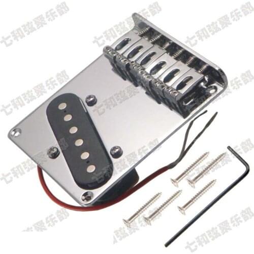 1 Set Chrome Guitar 6 Saddle Bridge & Pickup for Electric guitar (Concave Saddles)
