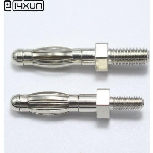 1pcs 4mm Banana Plug with Thread 3mm / 4mm for Panel Mount M3 / M4 Bolt Fitted Uninsulated Plugs Adaptor Connector