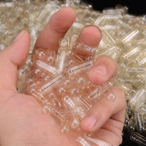 1000Pcs Gelatin Capsule Transparent Gelatin Capsule Empty Hard Gelatin Capsule Clear Kosher Gel Medicine Pills Vitamins