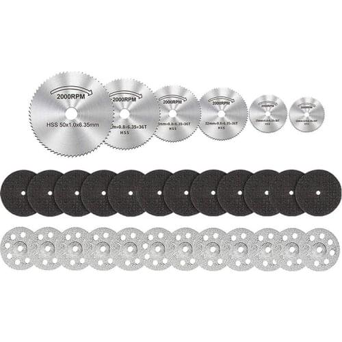 36Pcs Cutting Discs for Dremel Rotary Tools Accessories Cutting Wheels Mini HSS Saw Blades Diamond Resin Cutting Discs
