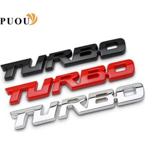 3D Metal Car sticker Turbo badge Accessories For Honda Civic Accord Fit Crv Hrv Jazz City CR-Z Element Insight MDX S2000 Pilot