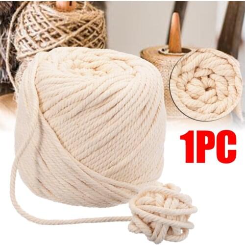 4mm Cotton Macrame Rope Twisted String String Cord For Artisan Hand Craft 100m Natural Beige Rope DIY Home Wedding Accessories