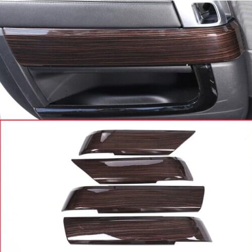 Red Ash Wood Style For Land Rover Range Rover Sport RR Sport 2014-2018 ABS Car Interior Door Decorative Panel Cover Trim 4pcs
