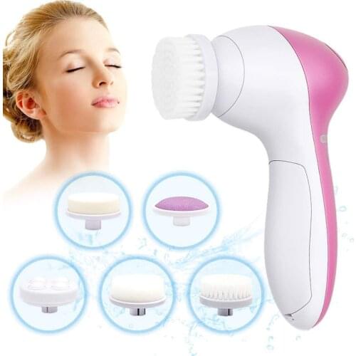 5 in 1 Facial Cleansing Brush Deep Pore Cleanser Facial Massage Skin Care Cleansing Face Care Tool Exfoliation IPX6 Waterproof