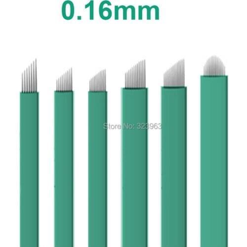 500pcs 0.16mm Lamina Tebori Microblading Needles for Pernament Makeup Eyebrow Lip Tattoo Blades for Manual Pen Embroidery 3D