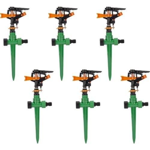 6Pcs 1/2 Inch Garden Jet Sprinkler Head 360 Rotating Agricultural Irrigation System Watering Adjustable Spray Nozzle