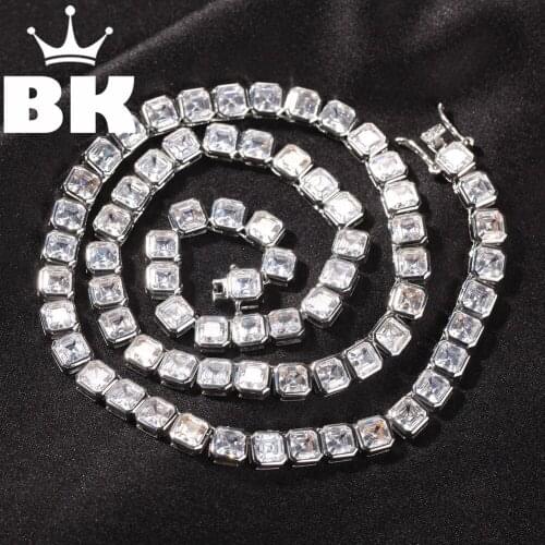 THE BLING KING 1 Row Square 6.5mm Tennis Lovely Top Quality Hiphop Necklace Luxury Full Iced Out CZ Jewelry For Men Women