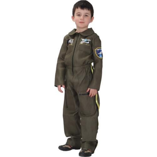 Kids Boys Special Forces Policeman Pilot Costumes Halloween Cosplays for Children Purim Stage Performance Carnival Fancy Dress