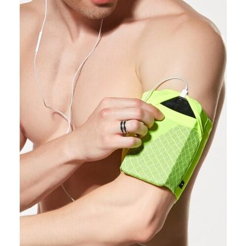 Sports Unisex Reflective Armband Wrist Bag Anti-Theft Personal Handbag for Mobile Phone Storage Stretch Elastic Arm Sleeve