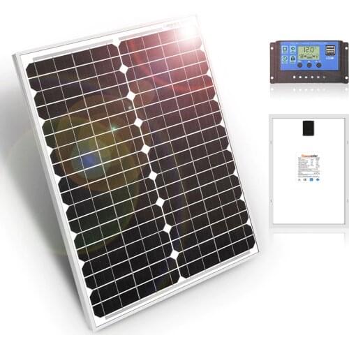 DOKIO Solar Panel 20W + 10A 12V/24V Solar Controller With USB Interface 12V Portable monocrystal Solar Panel For Mobile Phone