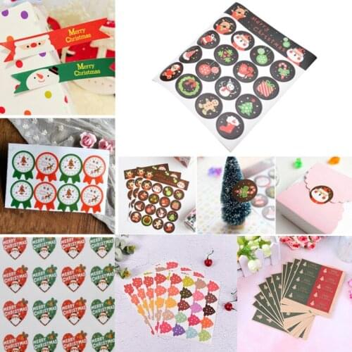 DIY Merry Christmas Santa Claus Elk Kraft Sticker Snowman Gift Seal Labels Stickers Party Scrapbooking Diary Label Decor