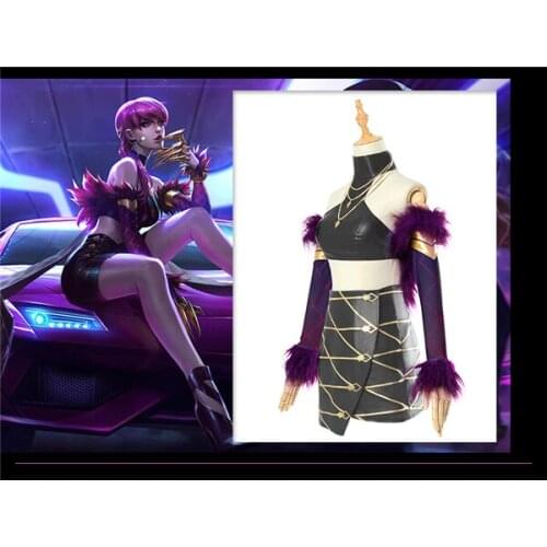 NEW!HOT GAME LOL KDA group Evelynn Cosplay Costume Full Uniform free shipping