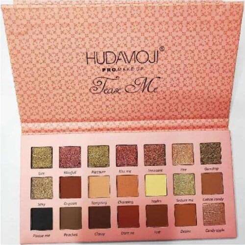 New HUDAMOJI pro make up 21 color eye shadow disc, European and American makeup, pearl matte tease me eye shadow