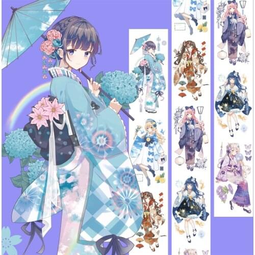New Beautiful Dream Fairy Japanese Kimono Girl Cute Washi Tape Roll