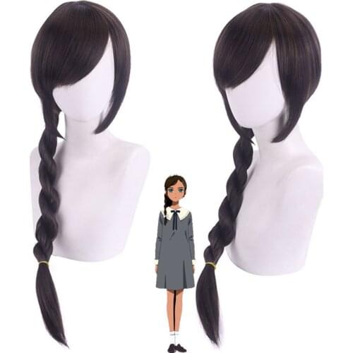 Neiru Aonuma Wig Brown Linen Hair Wig Anime WONDER EGG PRIORITY Cosplay Hair Synthetic Cosplay Wig 55cm