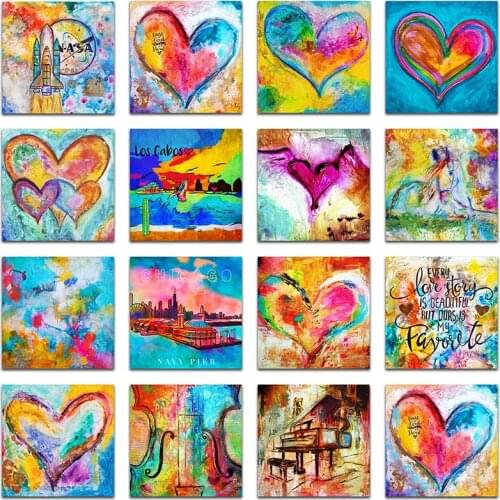 Full Round Diamond embroidery Cross stitch Sweet Heart Full Square Diamond painting Piano DIY 3D Diamond mosaic Scenery