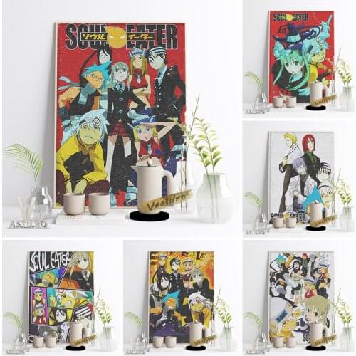 Soul Eater Hot Anime Cartoon Role Poster Print Art Wall Stickers Living Room Home Decor Canvas Painting Otaku Collection Gift