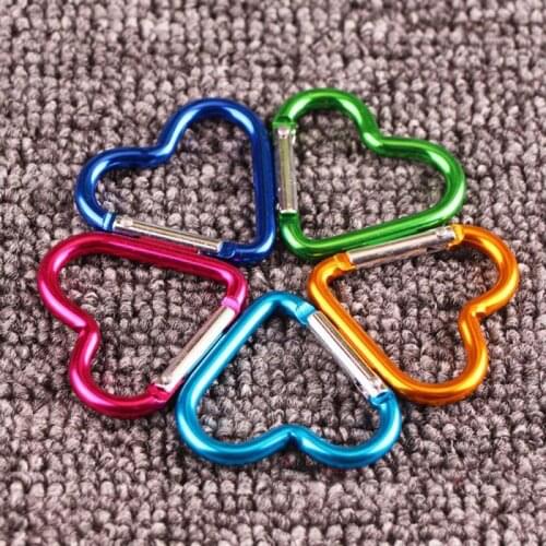 1/5pcs Aluminum Alloy Hanging Buckles Shaped Outdoor Random Color Safe Heart Buckle Small Heart Type Carabiner TSLM1