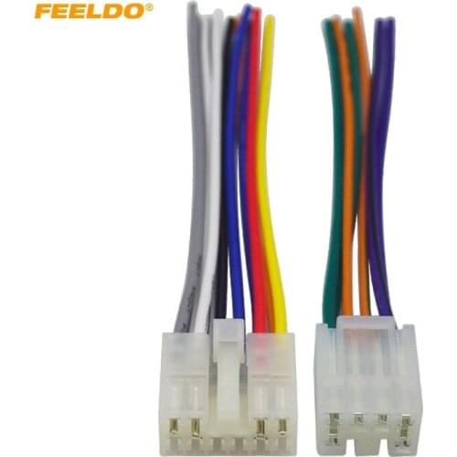 FEELDO 1Pair Car Audio Stereo Wiring Harness Adapter Plug For Toyota/Scion Factory OEM Radio CD/DVD Stereo#1816