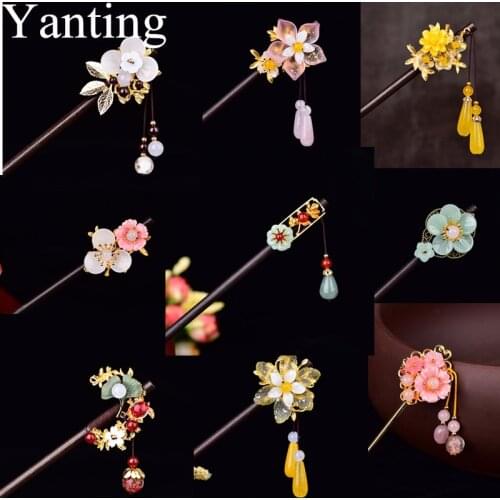Yanting Handmade Luxury Hair Sticks Palace Princess Hairpins Wedding Bride Headwear Women Ethnic Hair Jewelry Accessories Gift