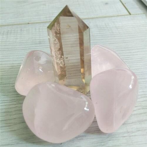 Rose Quartz Tumbled Stone with Crystal Point , Healing Stone, Healing Crystal, Spiritual Chakra Crystal Home Decoration, Gift