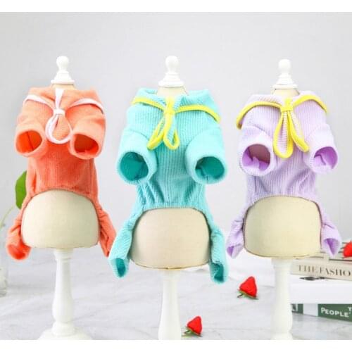 Four-leg Pretty Pet Puppy Romper Clothes Skin-friendly Dog Pajamas Strawberry Print for Autumn