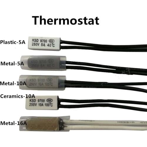 1PCS Thermostat 10C-240C KSD9700 40C 45C 50C 55C 60C 65C Bimetal Disc Temperature Switch N/O Thermal Protector degree centigrade