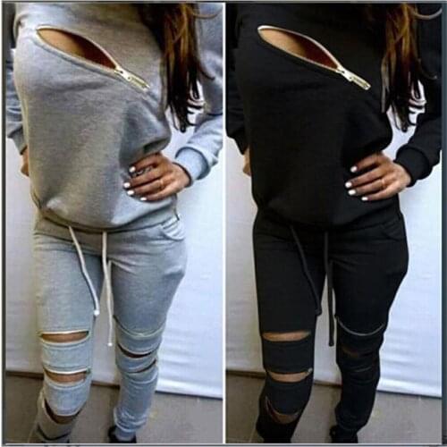 Hoodies Sweatpants Set Women Tracksuits Sportswear Female Pullovers Zipper streetwear women jomper mujer pamtalon elegantes