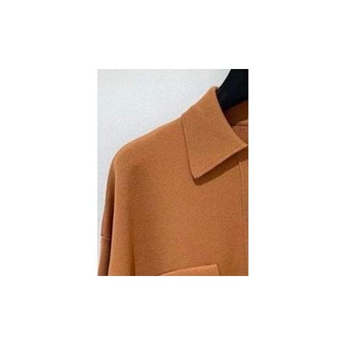 Women Jacket French Simple Knitted Loose Jacket 2021 Spring and Summer New Product Stitching Pocket Shirt Collar Lace Cardigan