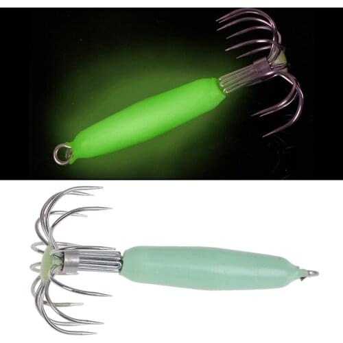 1Pcs 16g Fish Hook Luminous Vivid Lifelike Simulation Squid Hook Fishing Tackle Lures Squid Jig Lures with Hook