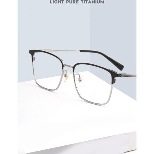 100% Pure Titanium Eyeglasses Fashion Women Optical Glass Prescription Lenses Anti Blue Ray Glasses Frame for Men