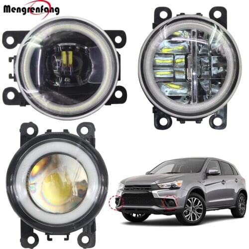 2 Pieces Car H11 LED Fog Light Halo Ring Angel Eye DRL Daytime Running Lamp 12V High Bright For Mitsubishi RVR 2013-2018