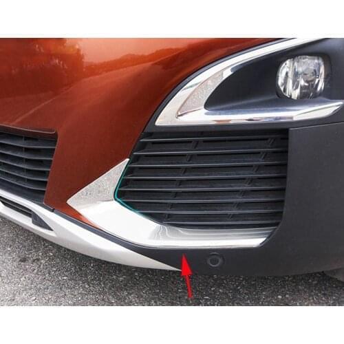 2pcs Fit For 2017 Peugeot 3008 GT Line Accessories Front Fog Light Bottom Trim Strip ABS Plastic Decoration Sticker Car Styling