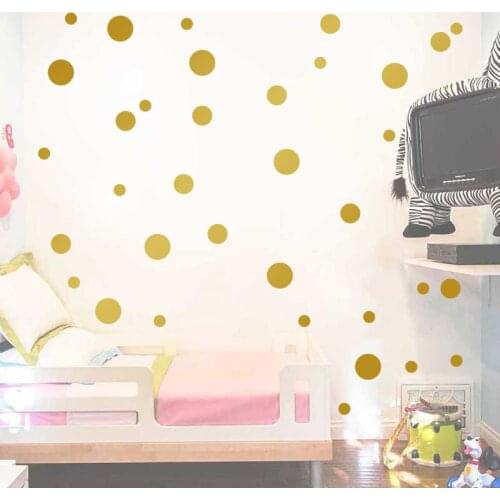 20Pcs Gold Polka Dots Wall Stickers Kids Room Babys Bedroom Wall Decor Nursery Wave Dot Decals Art Mural DIY Home Wallpapers