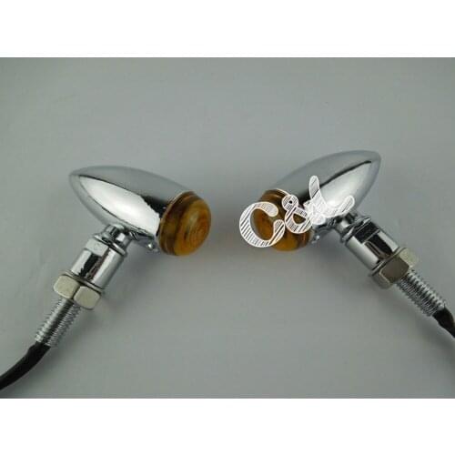 2X Universal Chrome Motorcycle Metal Bullet Mini Turn Signals light Fit For Honda Yamaha Suzuki Kawasaki Harley