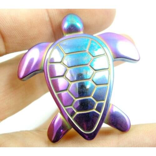 46*28MM Wholesale Natural stone Titanium Hematite stone tortoise pendant Jewelry Making charms Gem necklace 3pcs/lot A3