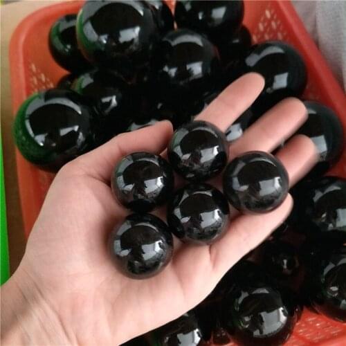 5 pieces black obsidian ball obsidian crystal spheres 18-28mm free shipping drop shipping black crystals