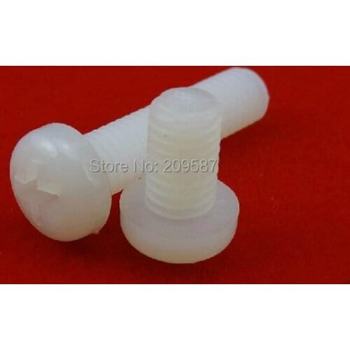 50pcs M8 x 12mm x 1.25mm Cross Cylinder Cap Nylon Screw Standoff PCB