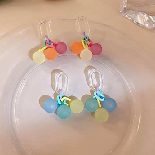 925 silver needle Europe exaggerated fashion new personality round ball earring long eardrop web celebrity temperament design