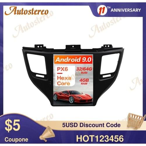 Android 9.0 PX6 4GB Car GPS Navigation For Hyundai Tuscon 2015-2019 Stereo Head Unit Multimedia Player Auto Radio Tape Recorder