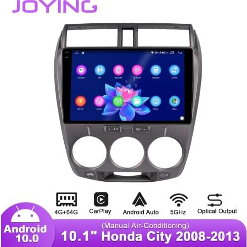 Joying 10.1" Android 10.0 Car Radio Head Unit GPS Navigation WIFI DVR/OBD Stereo Autoradio for Honda City 2008- 2013 BT