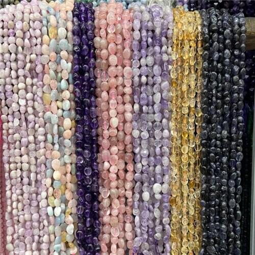 6-8MM Natural Gemstones Beads Amethysts Fluorite Citrine Irregular Shape Stone Beads For Women Elegant Jewelry Making Accessory