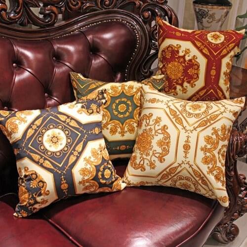45x45cm luxury court style canvas print exotic cushion cover pillowcase sofa throw pillow cover square batik pillow case