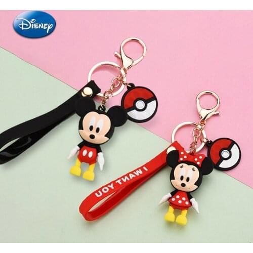 Disney Mickey Mouse Keychains Kawaii Mickey Minnie Action Figure Doll Key Pendant Toys Accessories Toys Key Holder Hanger Gift