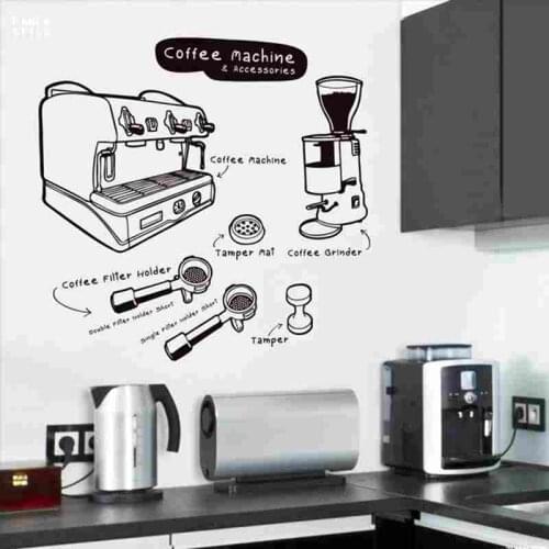 Coffee Sticker Food Decal Cafe Poster Vinyl Art Wall Decals Pegatina Quadro Parede Decor Mural Coffee Sticker