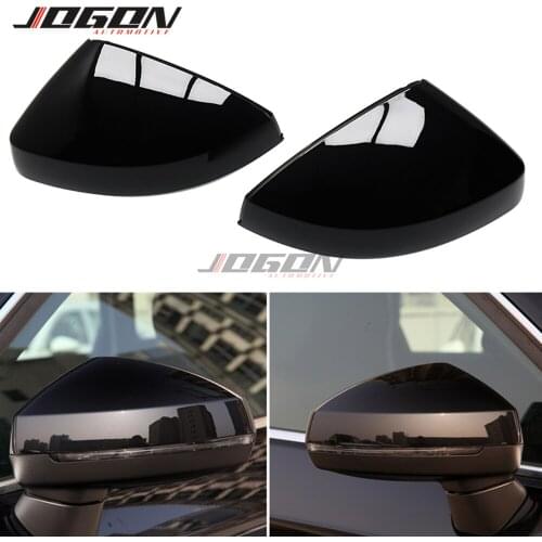 Pair For AUDI A3 S3 8V RS3 2013 - 2020 Gloss Black Side Wing Rear View Mirror Cover Case Shell Cap Replacement