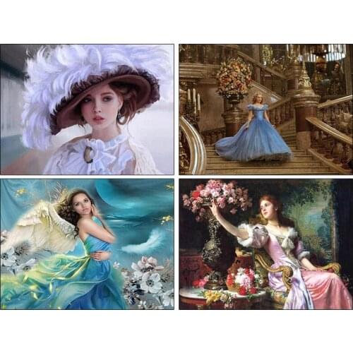 Square/Round Drill 5D DIY Diamond Painting "Beauty Fairy Angel Beach landscape red " Embroidery Cross Stitch Full Rhinestone Dec