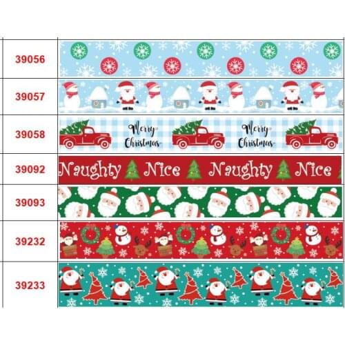 16MM,22MM,25MM,38MM,75MM Santa Claus Ribbon Christmas Ribbon for Gift Wrapping Wedding Decoration Hair Bows DIY 50yards