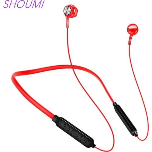 Shoumi Bluetooth Earphone Sport Magnetic Stereo Sports Waterproof Earbuds Wireless in-ear Headset with Mic for Samsung Xiaomi
