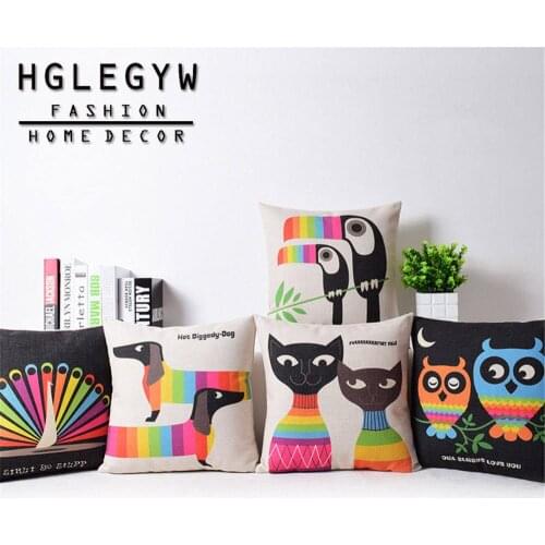 Brief Strokes Dachshund Pillow Case Throw Pillowcase Cotton Linen Printed Pillow Covers For Office Home Textile